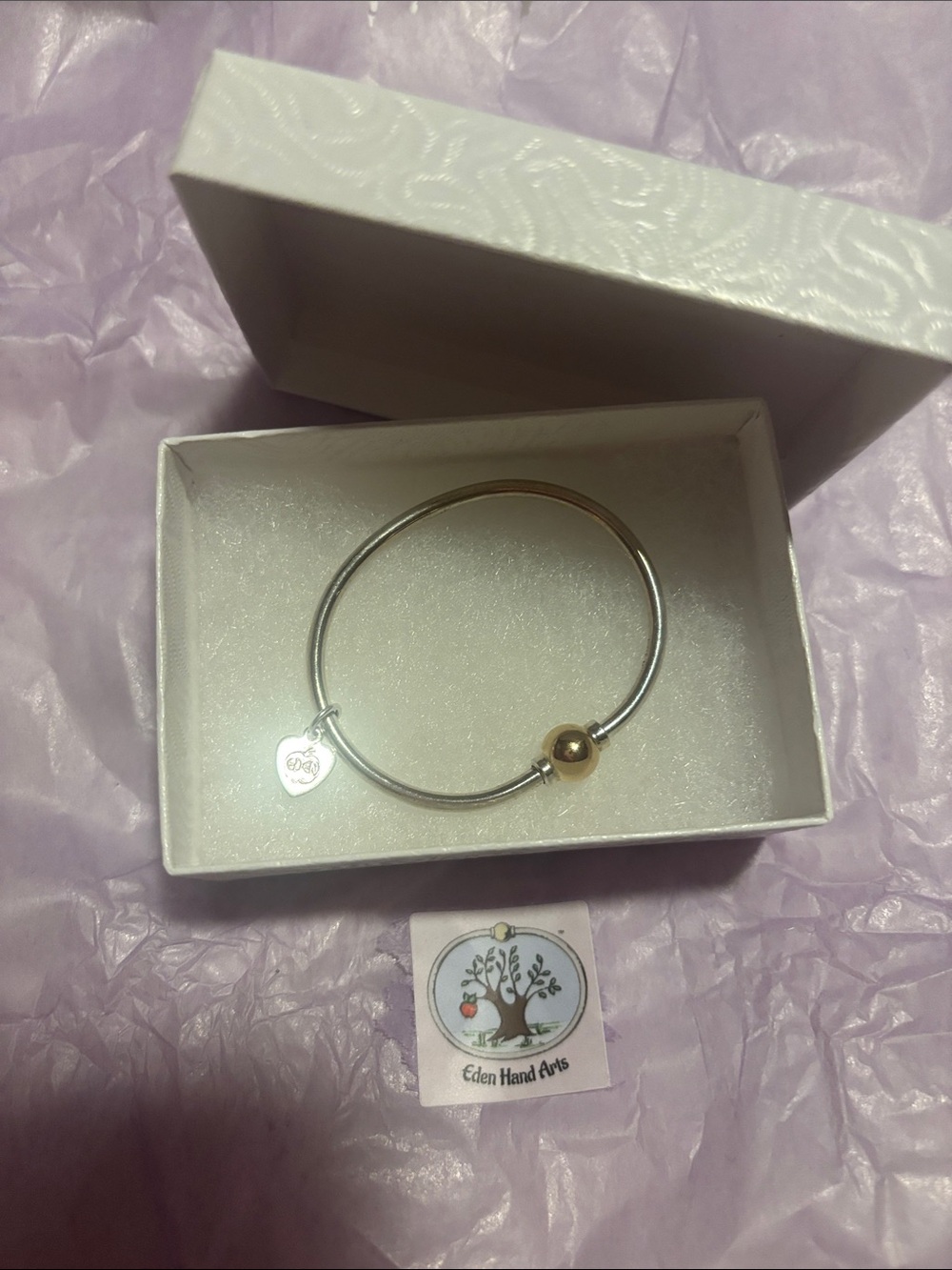 Eden Hand Arts Screwball Silver with gold ball size: 5 1/4